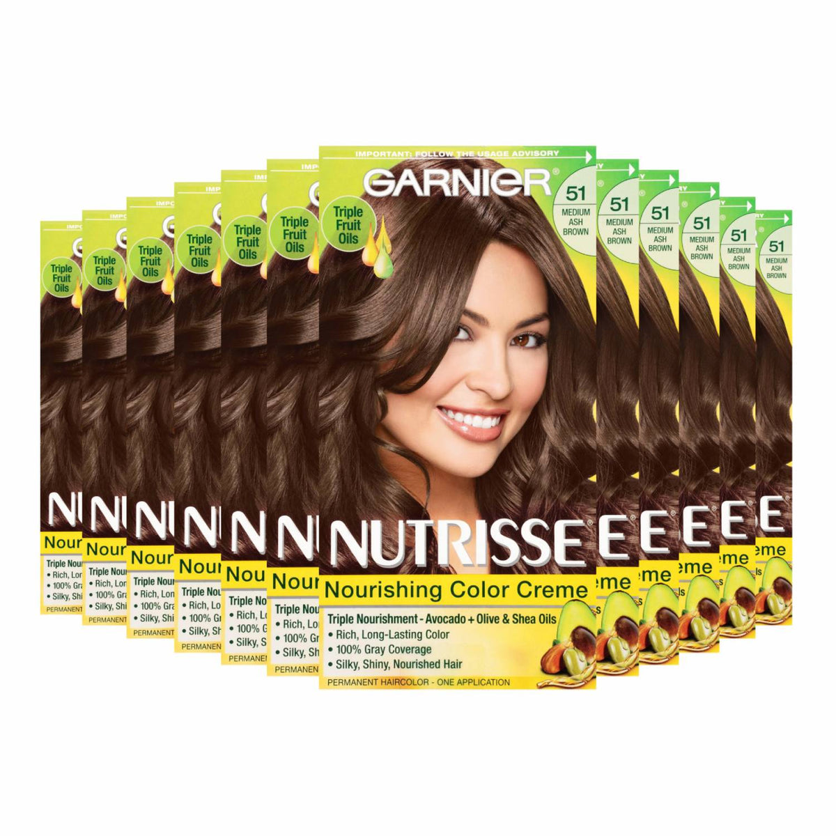 Garnier Nutrisse Nourishing Color Crème – 51 Medium Ash Brown (Cool Macadamia)