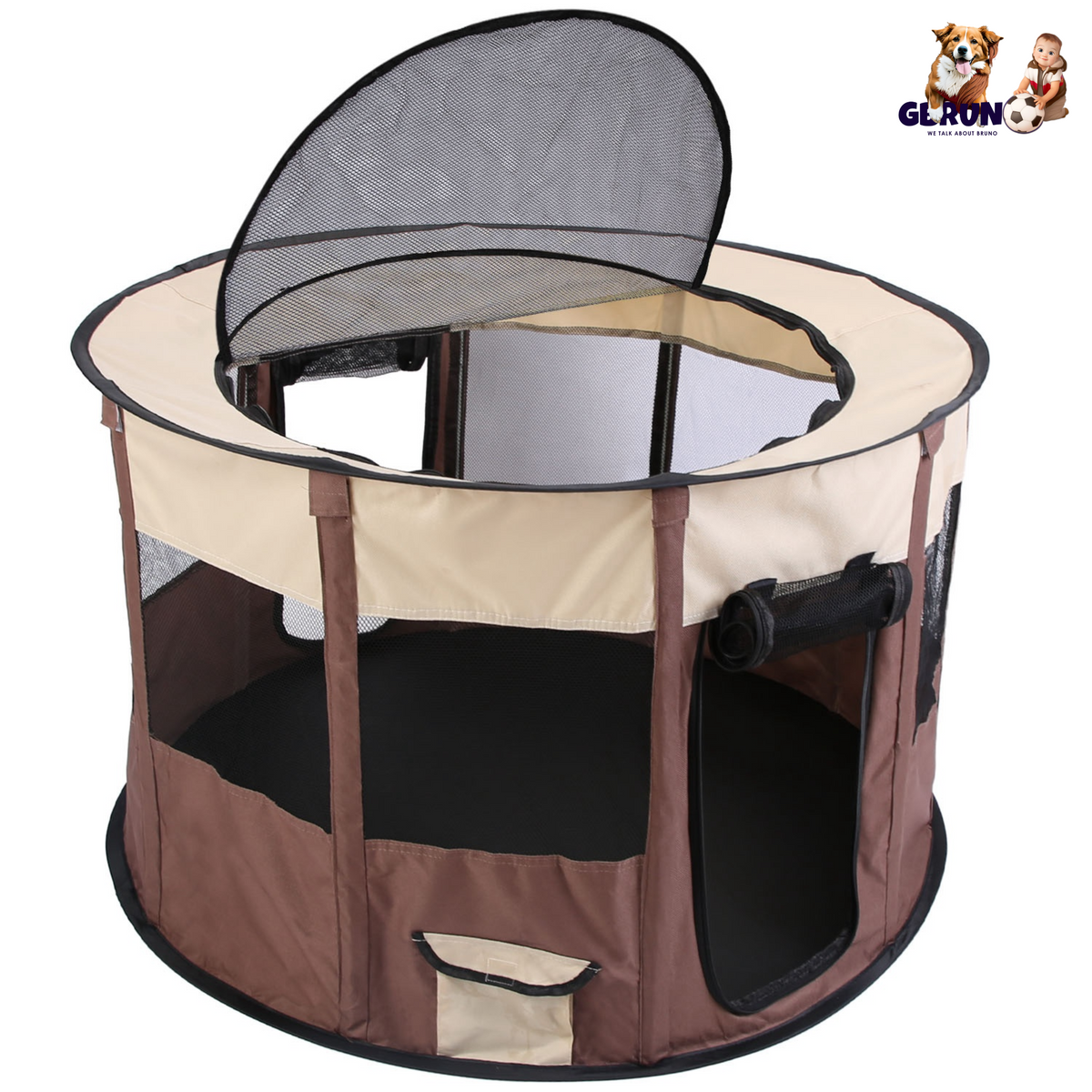 Foldable Playpen for Dog with Carry Bag Portable Travel Waterproof Indoor Outdoor Pet Cage Tent Detachable Upper Cover For Dog Cat Rabbit