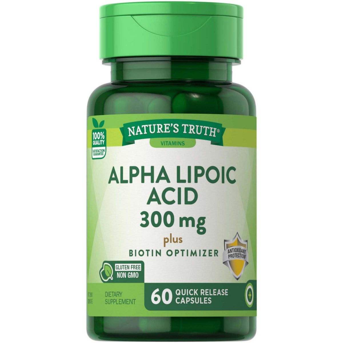 Nature's Truth Alpha Lipoic Acid, Plus Biotin Optimizer, 600 Mg, Quick Release Capsules