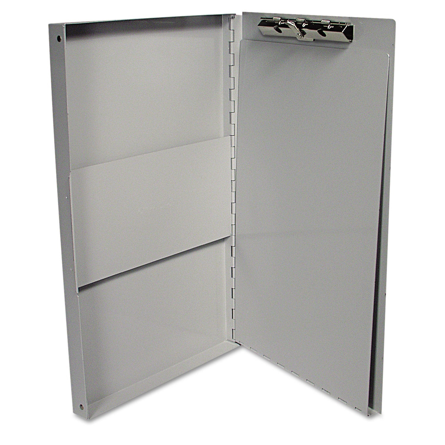 Universal Deluxe Aluminum Document Box, 0.4" Clip Capacity, Holds 8.5 x 11 Sheets, Aluminum