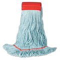 Boardwalk EchoMop with Looped-End Wet Head, Synthetic/Cotton, Medium, Blue