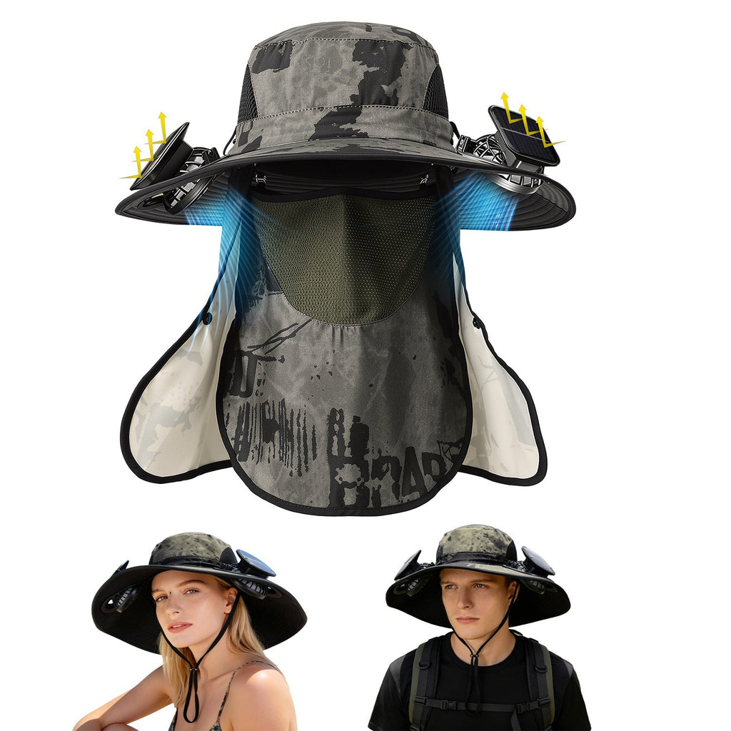 Solar Fan Hat with UPF50+ Sun Protection & Neck Flap