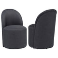 Aubrey Upholstered Barrel Dining Side Chair Charcoal (Set of 2)