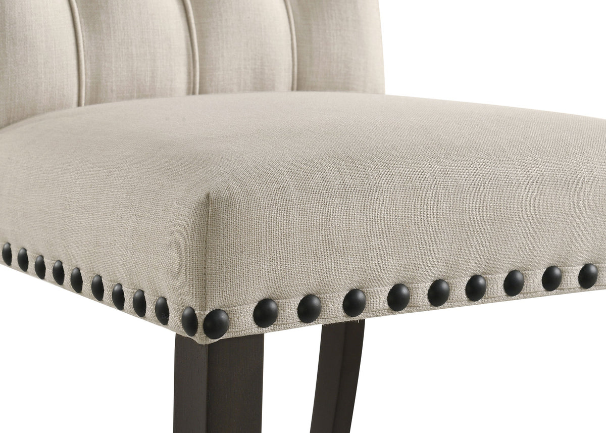 Alana Upholstered Dining Side Chair Beige Smokey Black (Set of 2)