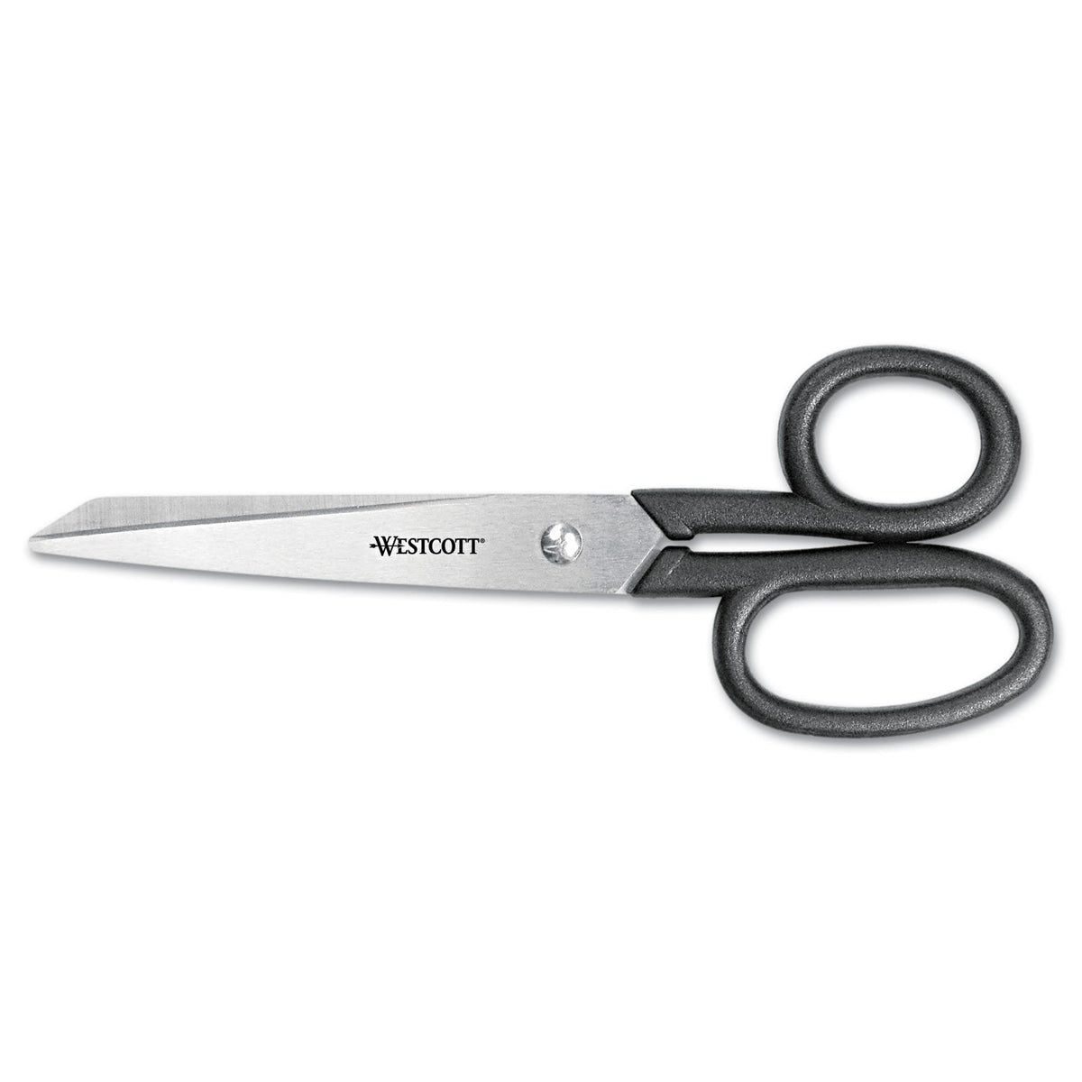 Westcott Kleencut Stainless Steel Shears, 7" Long, 3.31" Cut Length, Black Straight Handle