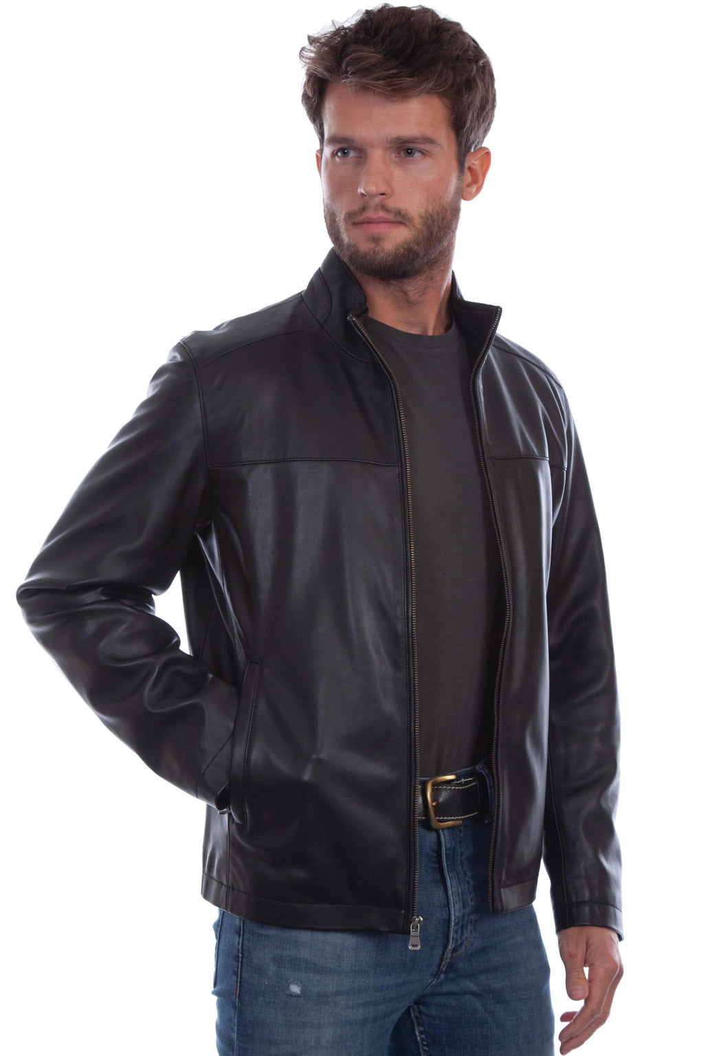Scully 1078 Zip Front - Men's Lamb Leather Jacket