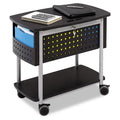 Safco Scoot Mobile File, Metal, 2 Shelves, 2 Bins, 29.75" x 18.75" x 27", Black/Silver