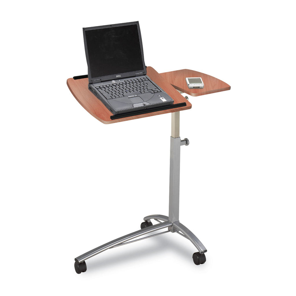Safco Laptop Computer Caddy, 29.5" x 20" x 27" to 38", Medium Cherry
