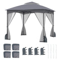 10 X 10 FT Heavy-Duty Patio Gazebo with Netting Walls and 4 Sandbags