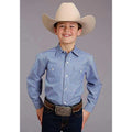Stetson Candy Strip (Blue/White) - Boy's Western Shirt