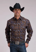 Stetson 3205 Tobacco Paisley (Brown) - Men's Western Shirt