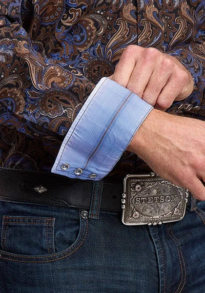 Stetson 3205 Tobacco Paisley (Brown) - Men's Western Shirt