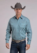 Stetson 2573 Tile Medallion (Blue) - Men's Western Shirt