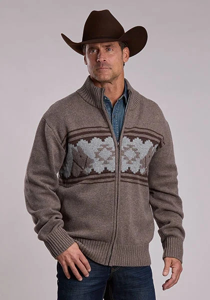 Stetson 3181 Serape Horse (Brown) - Men's Cardigan Sweater