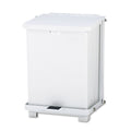 Rubbermaid Defenders Biohazard Step Can, Square, Steel, 4 gal, White