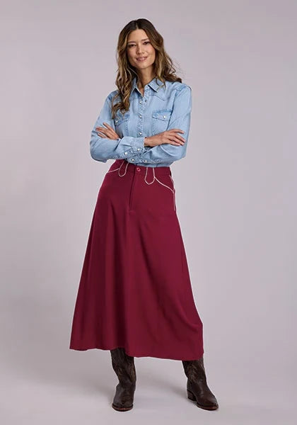Stetson 3155 Solid Rayon (Wine)  - Women's Skirt