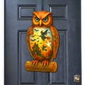 Halloween Owl Door Hanger – Handcrafted Wooden Door Décor by G. DeBrekht – 8652836H
