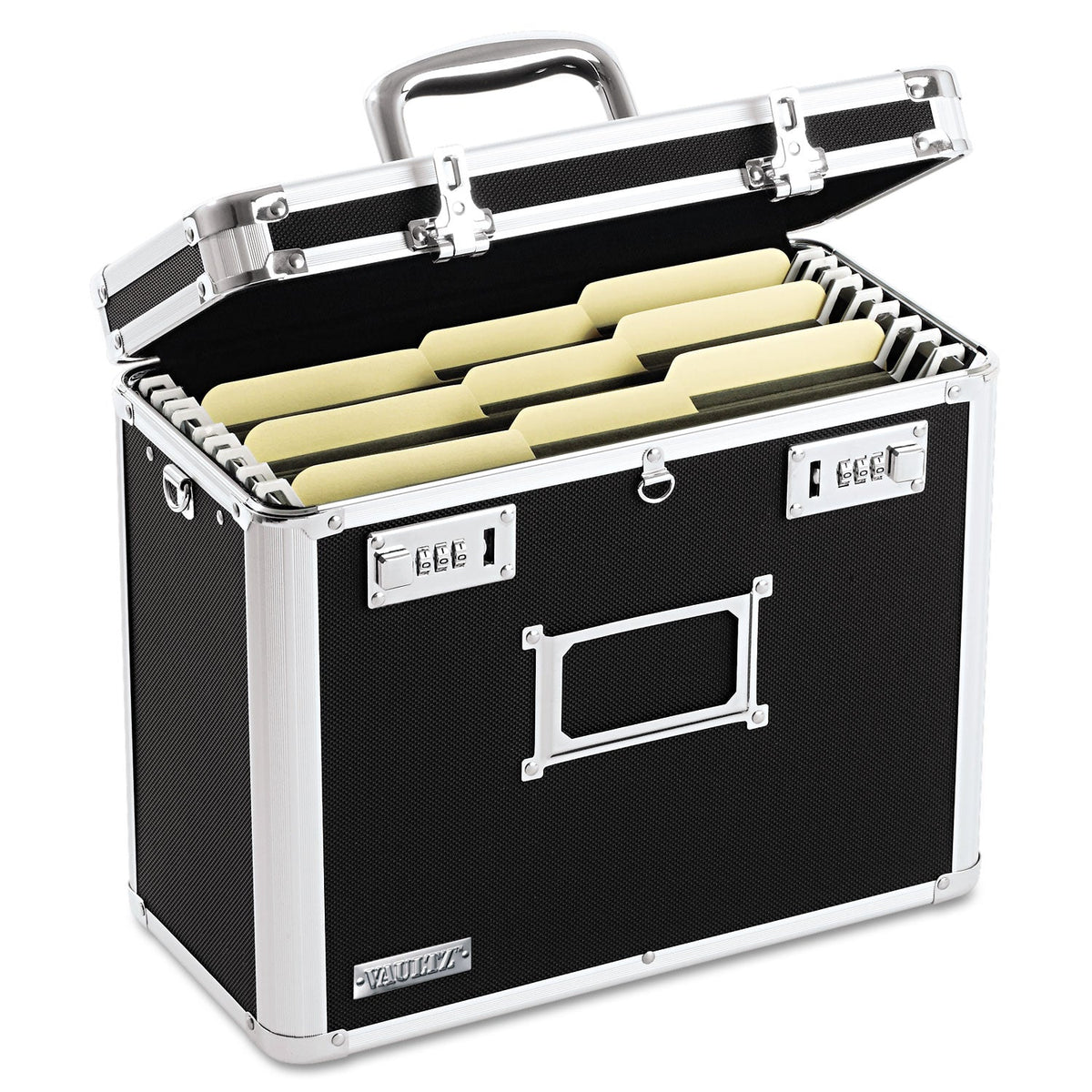 Vaultz Locking File Chest, Letter Files, 13.75" x 7.25" x 12.25", Black
