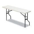 Iceberg IndestrucTable Classic Folding Table, Rectangular Top, 250 lb Capacity, 60w x 18d x 29h, Platinum
