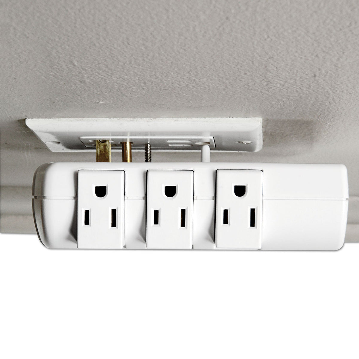 Innovera Wall Mount Surge Protector, 6 AC Outlets, 2,160 J, White