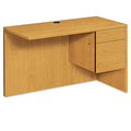 HON 10500 Series L Workstation Return, 3/4 Height Right Ped, 48w x 24d x 29.5h, Harvest