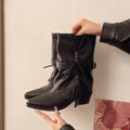 Women French Retro Inner Heightening Short Boots Autumn Winter New Fashion Tube Boots Fashion Ankle Boots Martin Boots
