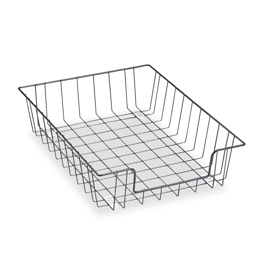 Fellowes Wire Desk Tray Organizer, 1 Section, Letter Size Files, 10" x 14.13" x 3", Black