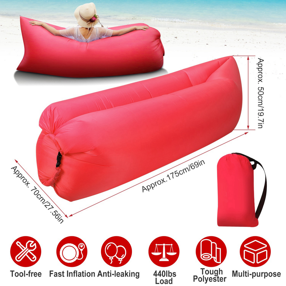 GBruno Inflatable Lounger Air Sofa