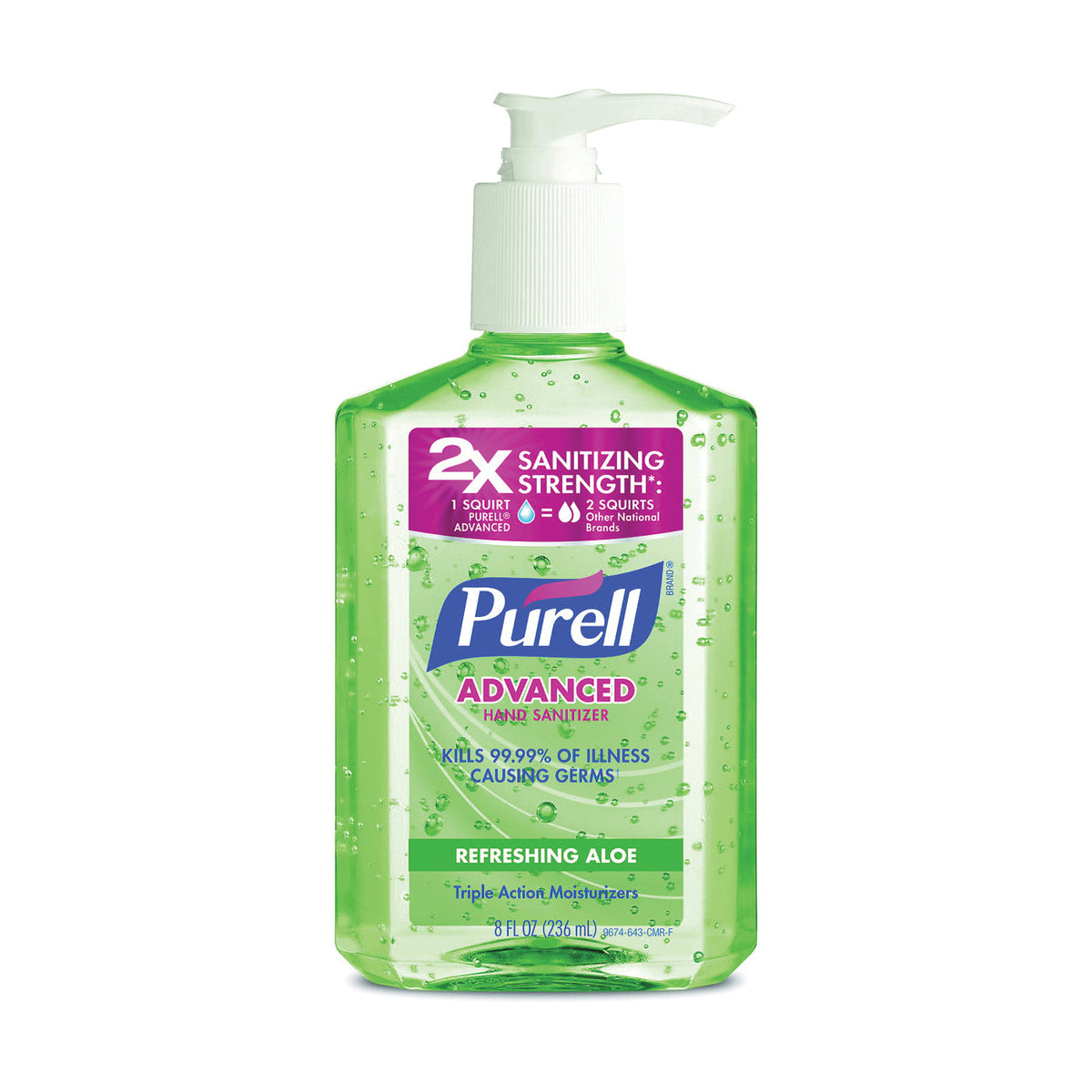 Purell Soothing Gel Advanced Hand Sanitizer Pump Bottle, 8 Ounce