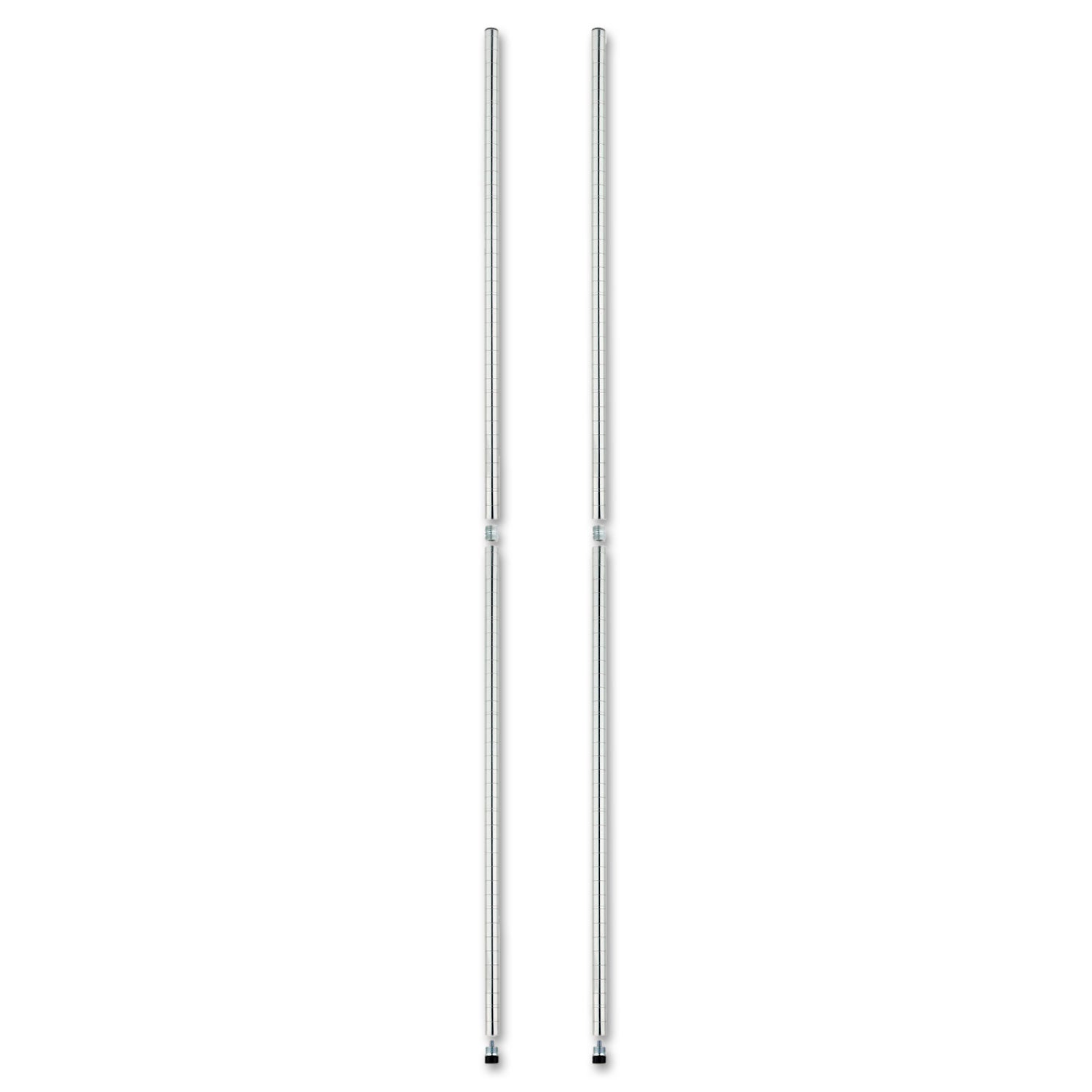 Alera Stackable Posts For Wire Shelving, 36" High, Silver, 4/Pack