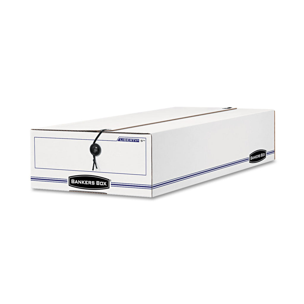 Bankers Box LIBERTY Check and Form Boxes, 11" x 24" x 5", White/Blue, 12/Carton