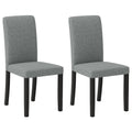 Dining Chair Set of 2 Mid-Century Modern Chairs with Rubber Wood Legs-Gray