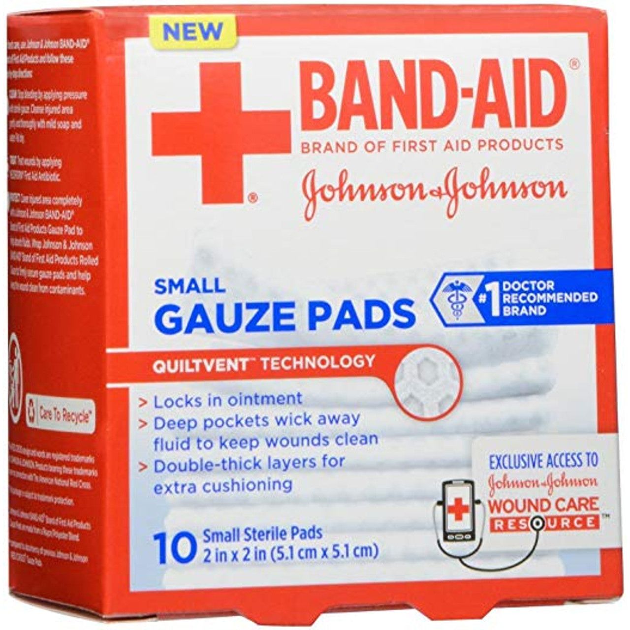 Band-Aid Brand Sterile Gauze Pads – Medium 3" x 3" (10 Count)