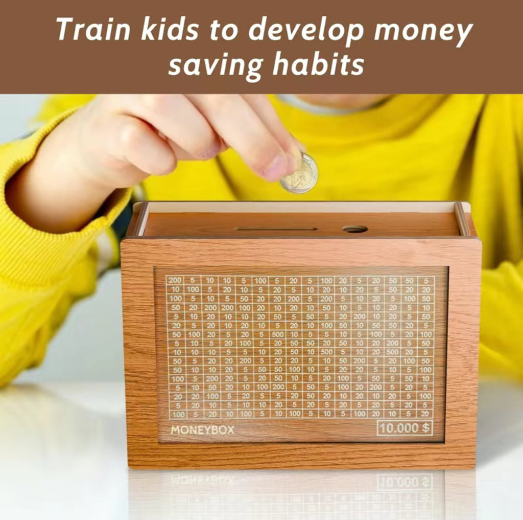 CashTarget Wooden Bank