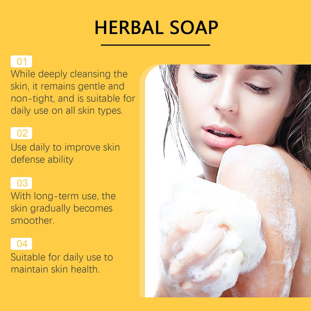 Turmeric Herbal Beauty Soap Deep Cleansing Moisturizing Refreshing Oil Control Body Care Bath Soap