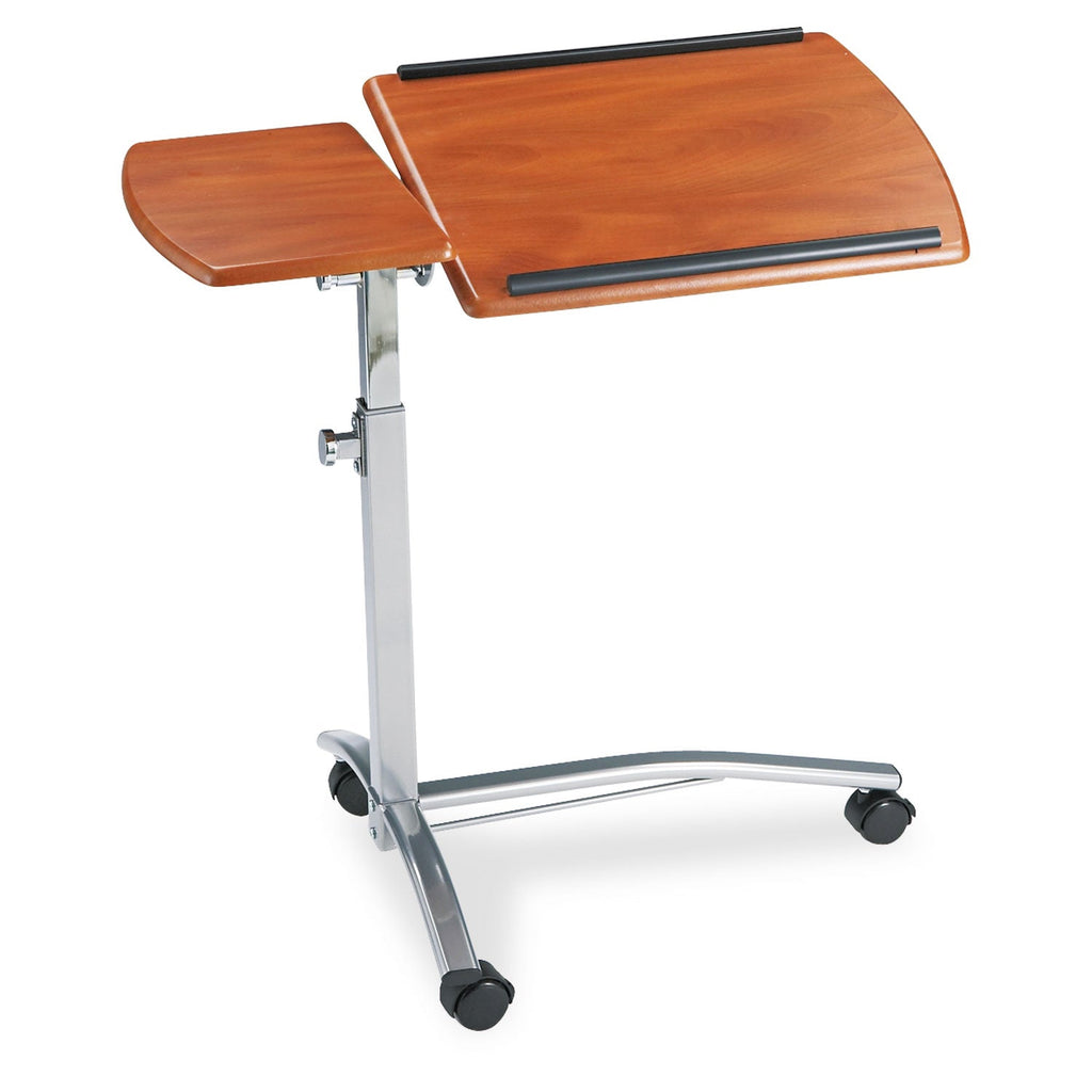 Safco Laptop Computer Caddy, 29.5" x 20" x 27" to 38", Medium Cherry