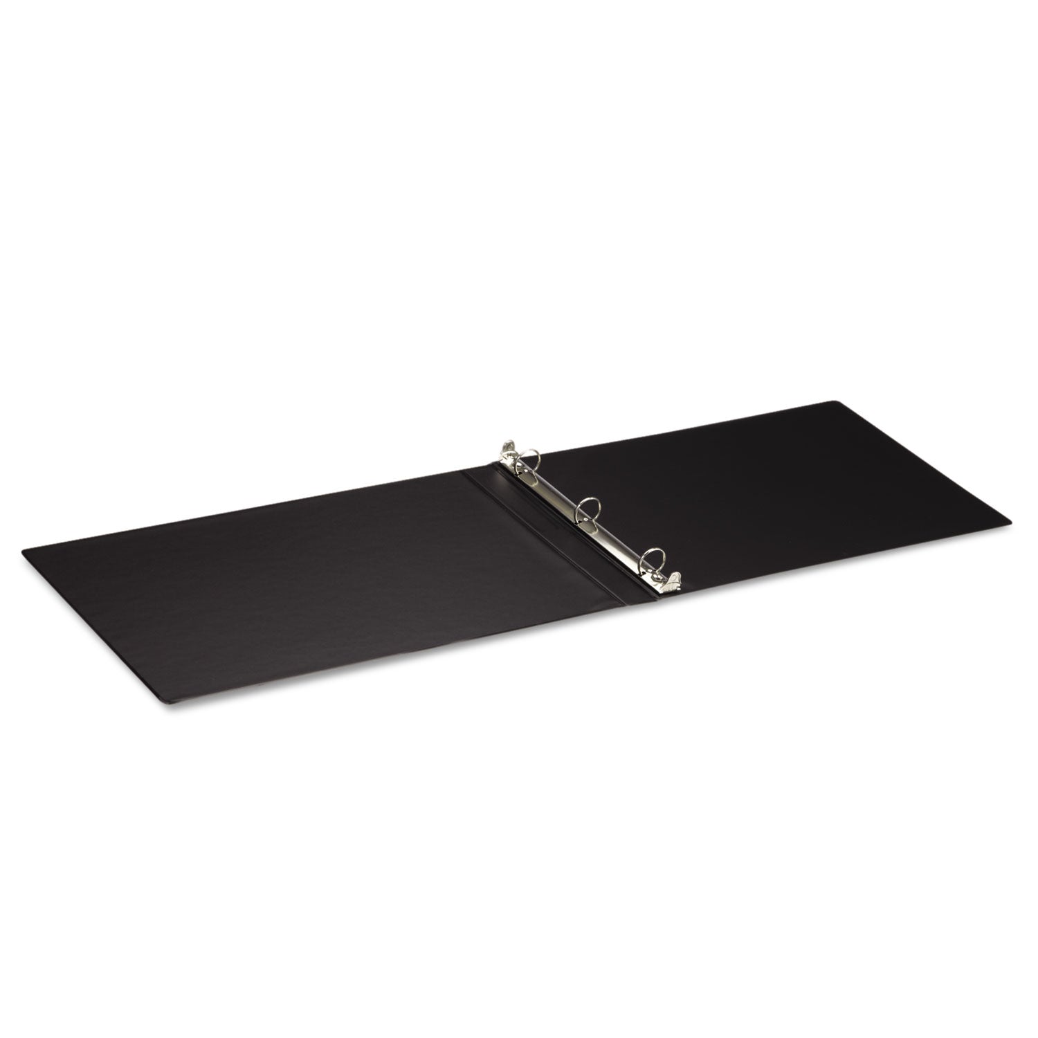 Universal Ledger-Size Round Ring Binder with Label Holder, 3 Rings, 1" Capacity, 11 x 17, Black