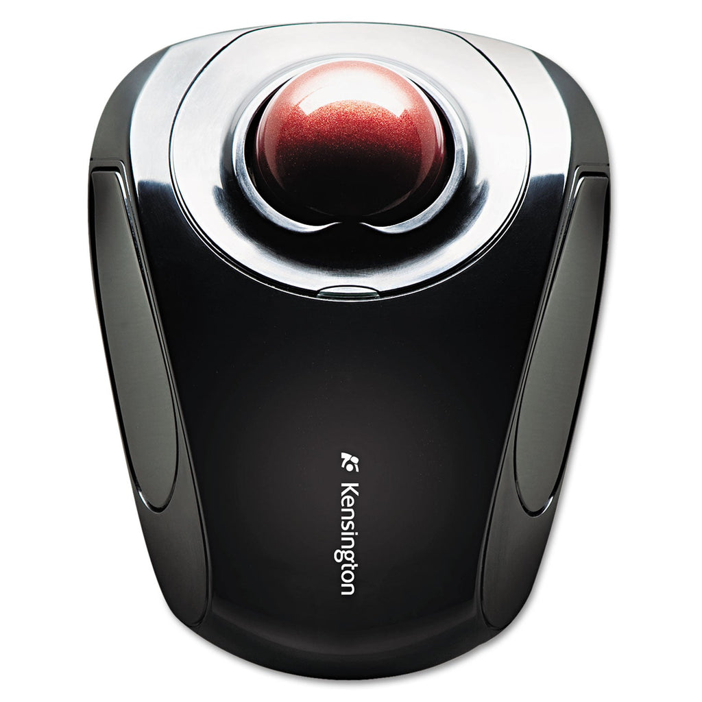 Kensington Orbit Wireless Mobile Trackball, 2.4 GHz Frequency/30 ft Wireless Range, Left/Right Hand Use, Black/Red