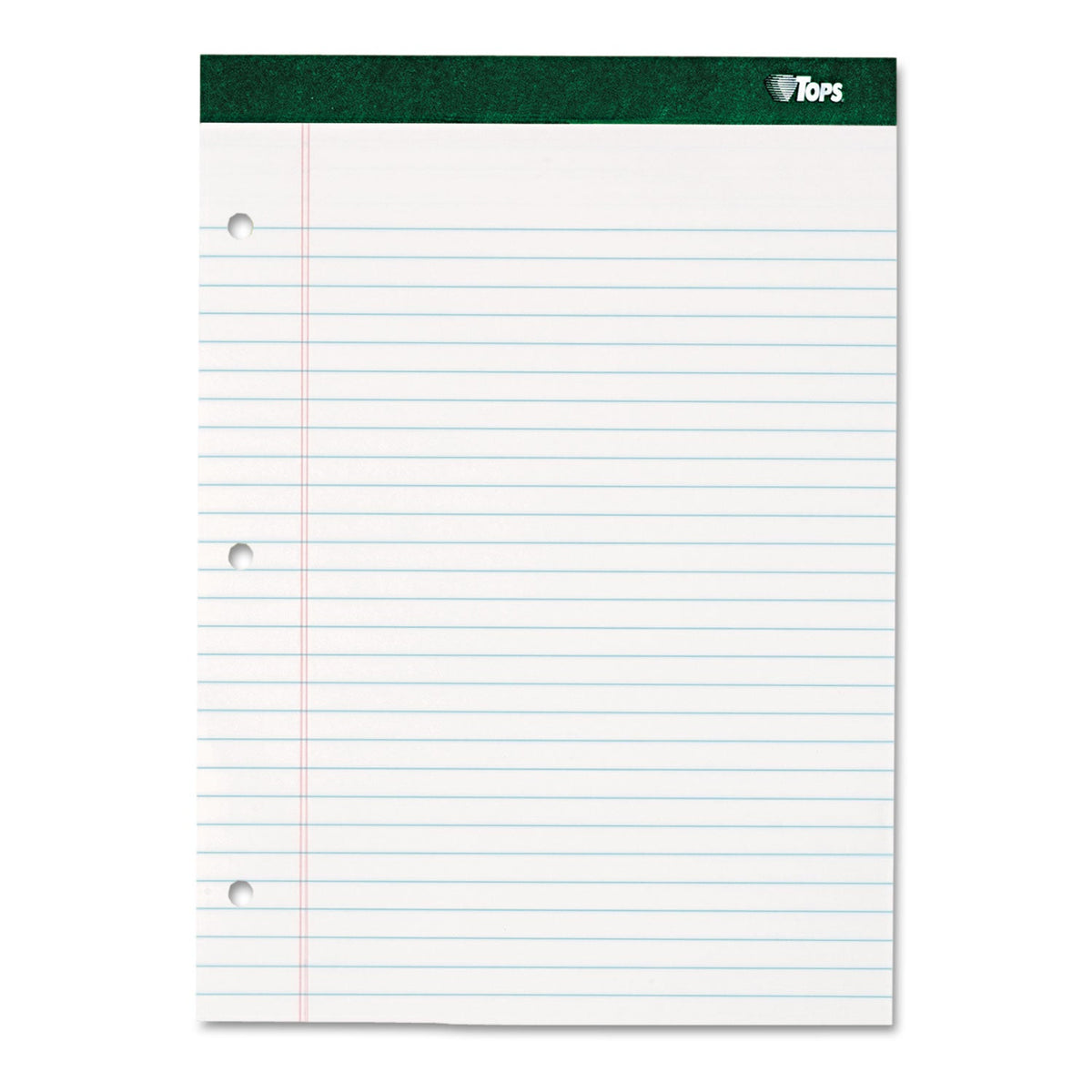 TOPS Double Docket Ruled Pads with Extra Sturdy Back, Wide/Legal Rule, 100 White 8.5 x 11.75 Sheets