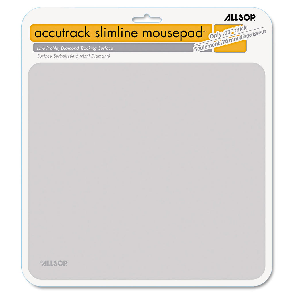 Allsop Accutrack Slimline Mouse Pad, 8.75 x 8, Silver
