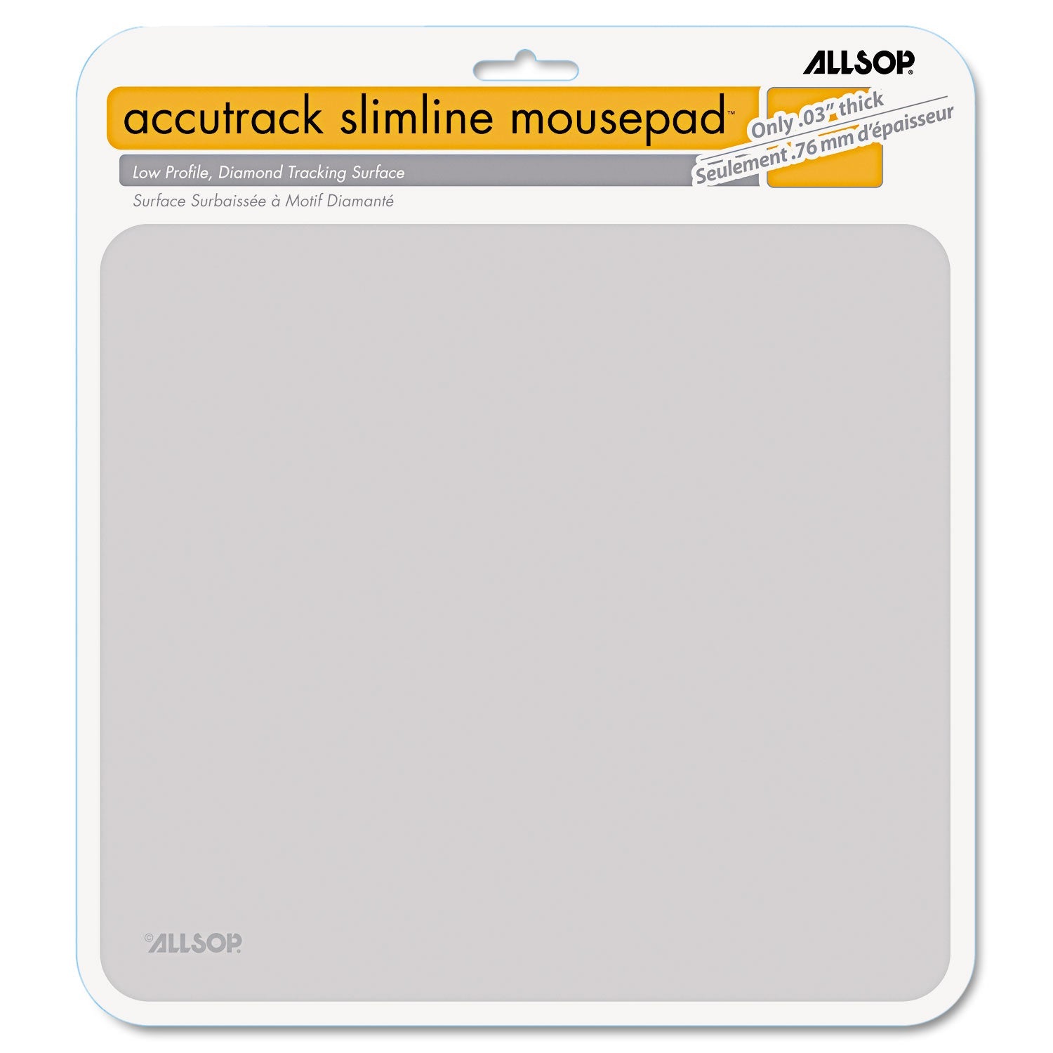 Allsop Accutrack Slimline Mouse Pad, 8.75 x 8, Silver