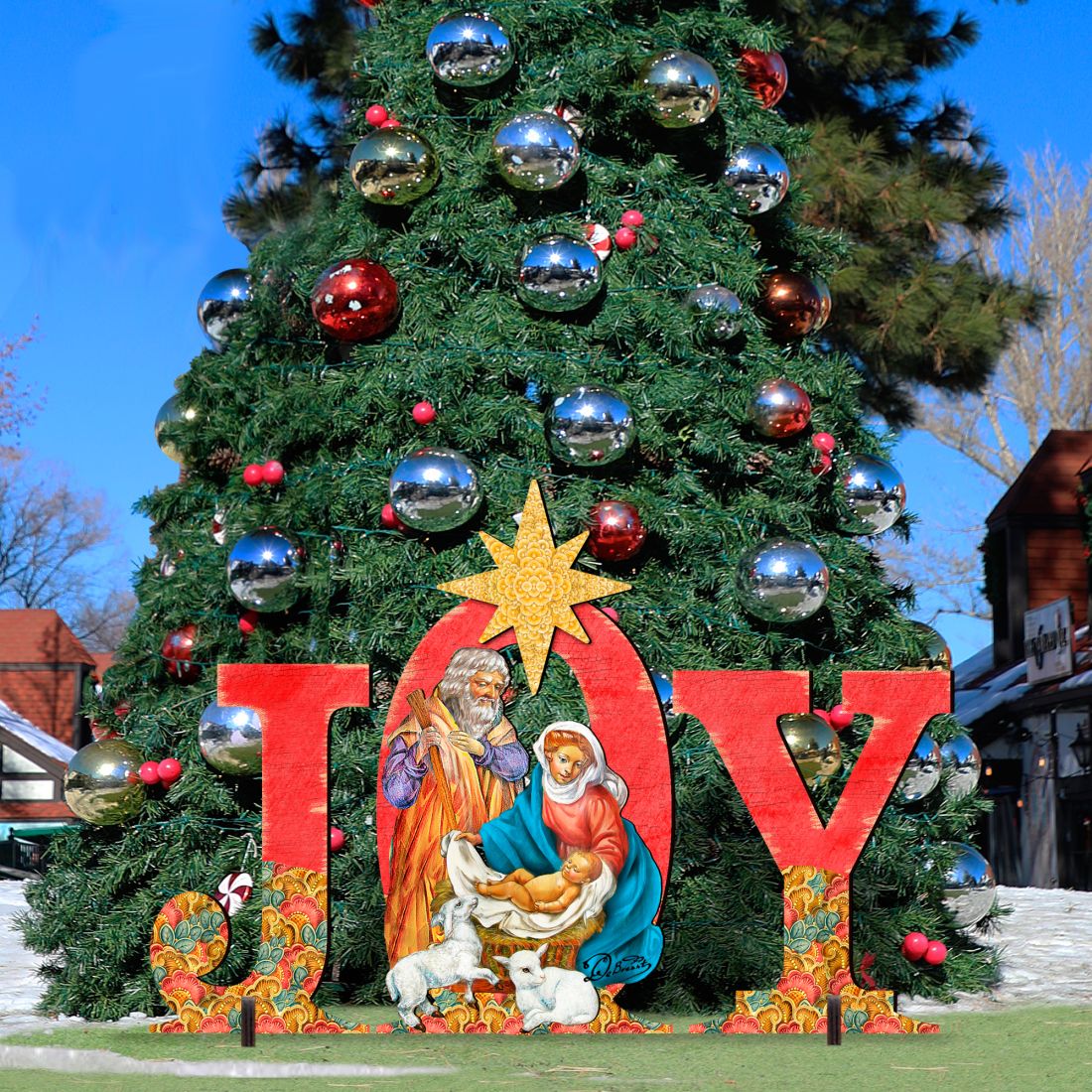 Joy Regal Outdoor Nativity Set by G. DeBrekht - Nativity Holiday Decor - 8121456F-S3M