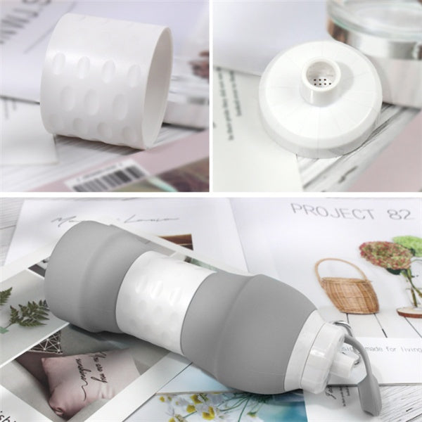 580ml Collapsible Silicone Water Bottle – Foldable & Portable