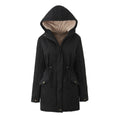 Womens Hooded Mid-length Padded Cotton Coat