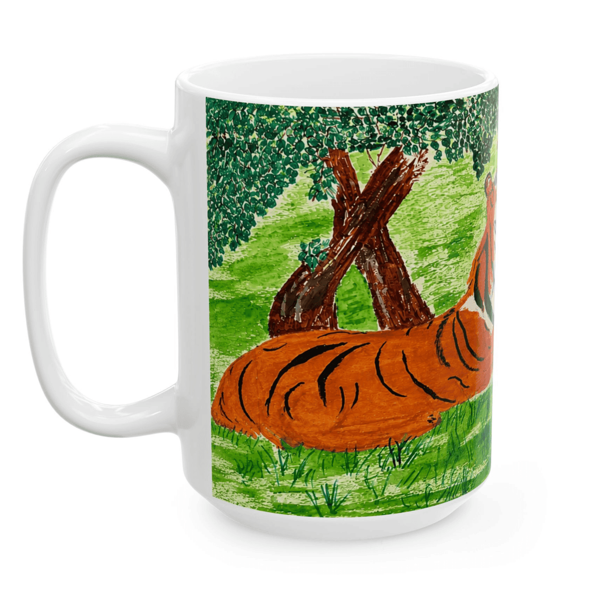 PimsArt Fierce Roaring Tiger Pair Mug From Original Painting