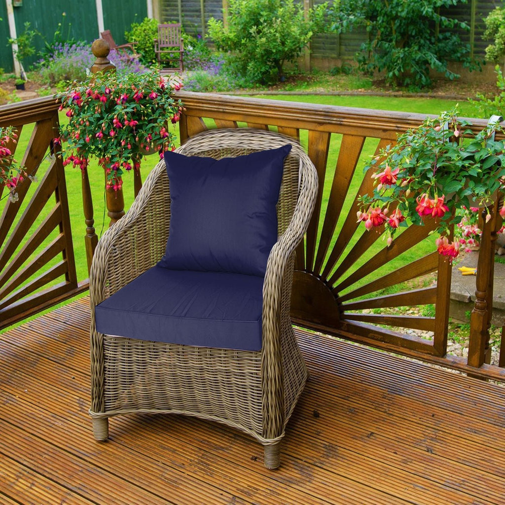 Outdoor Seat Cushion Set Waterproof Patio Furniture Cushion and Back Pillow Fade Resistant Deep SeatÊSet Chair Pad with Removable Cover for Chair Sofa