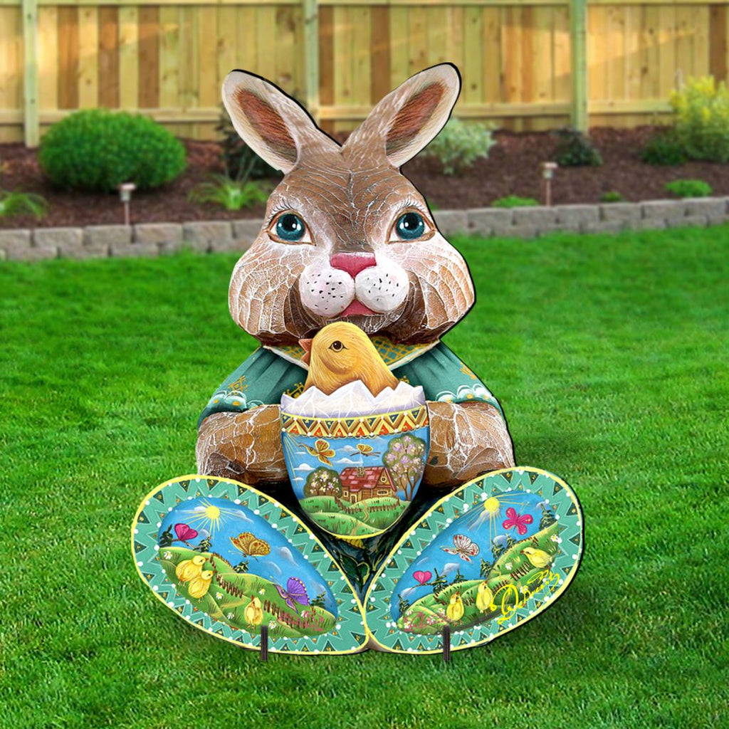Easter Bunny Outdoor Scene  by G. DeBrekht - Easter Spring Decor - 8144502F