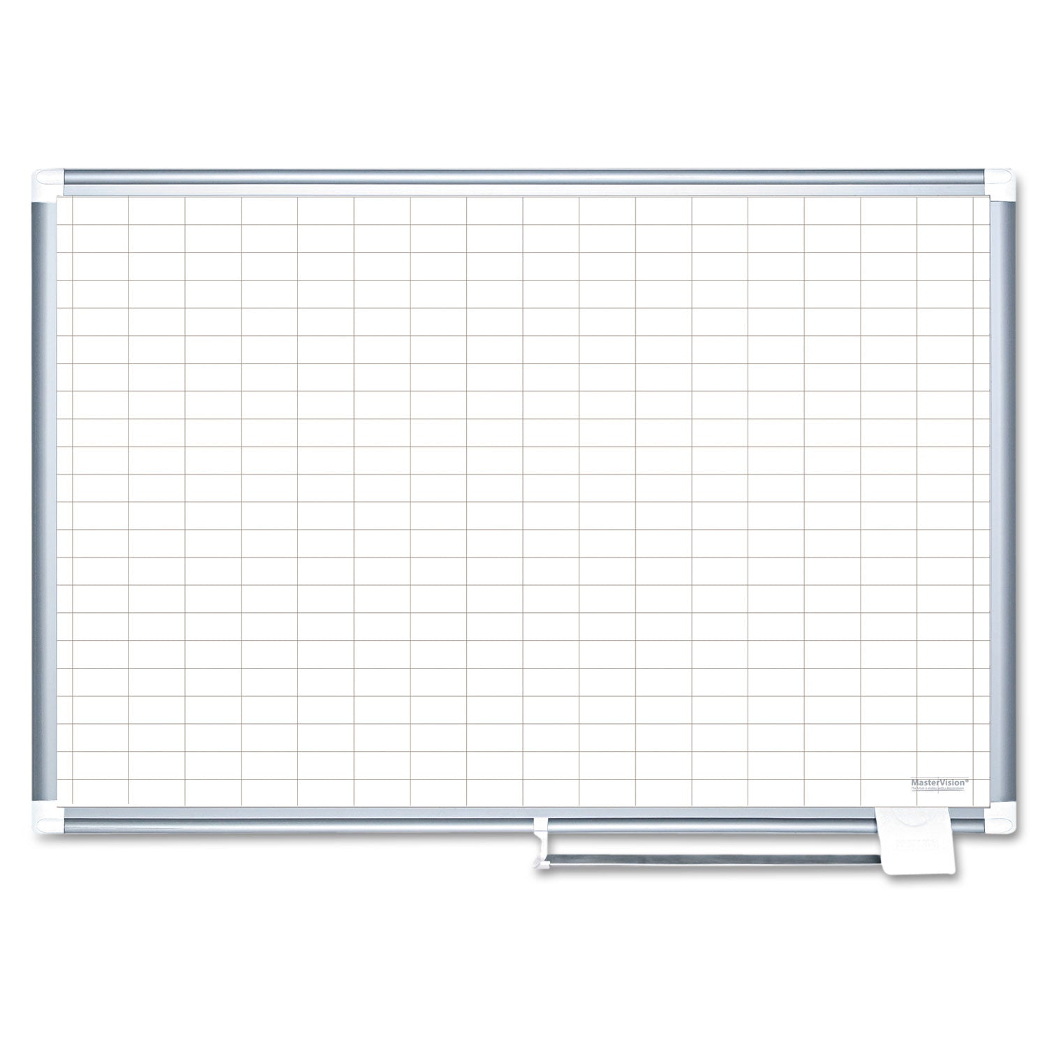 MasterVision Grid Planning Board, 1 x 2 Grid, 48 x 36, White/Silver