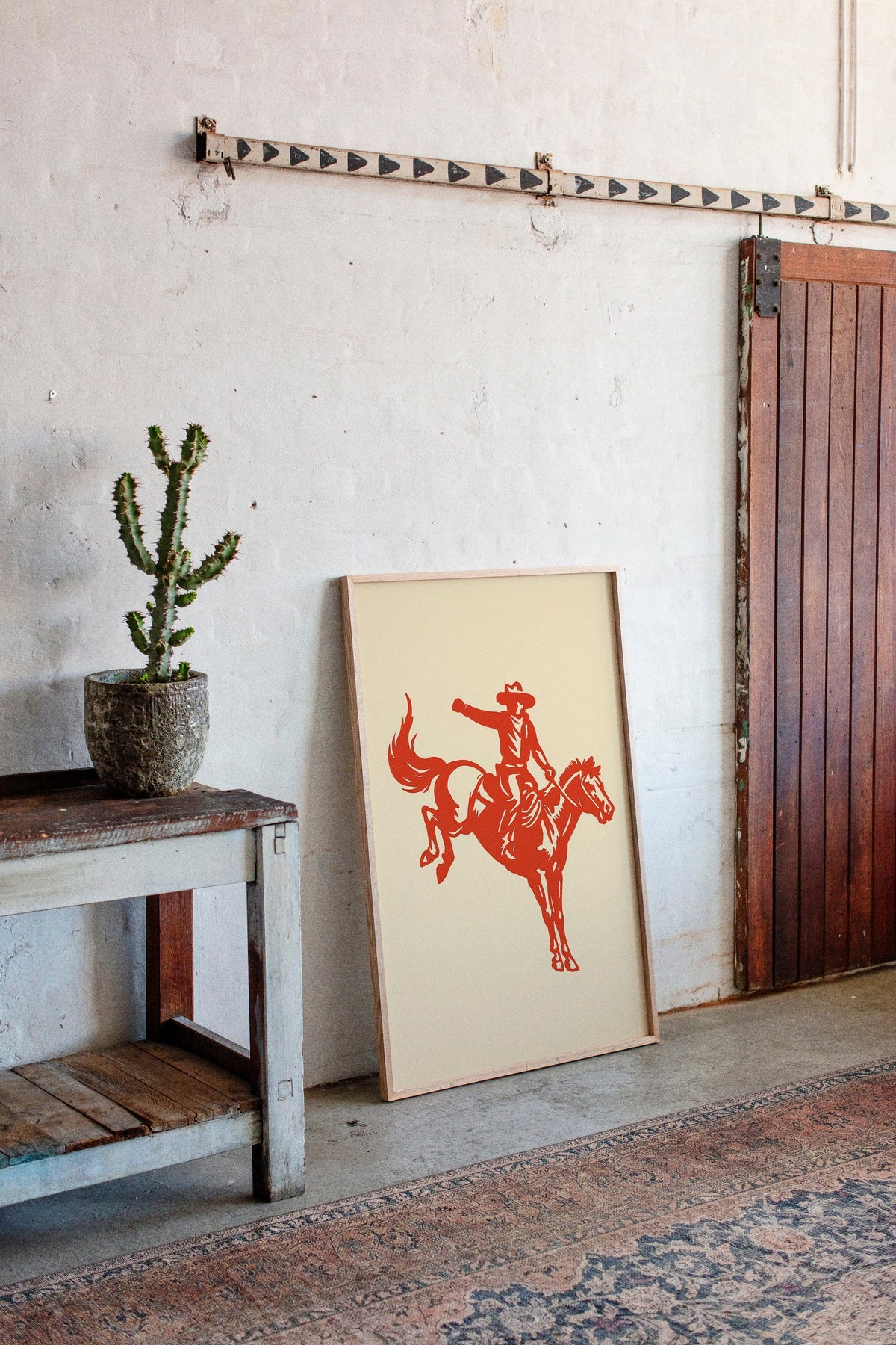 Retro Rodeo Cowboy Print