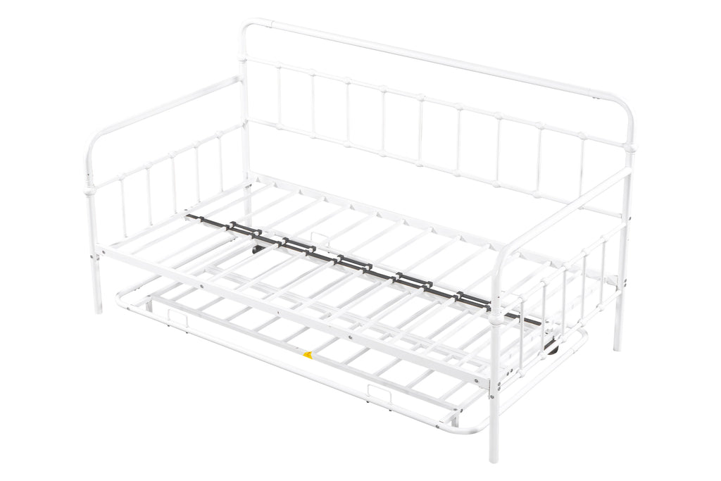 Metal Frame Daybed with trundle（white）